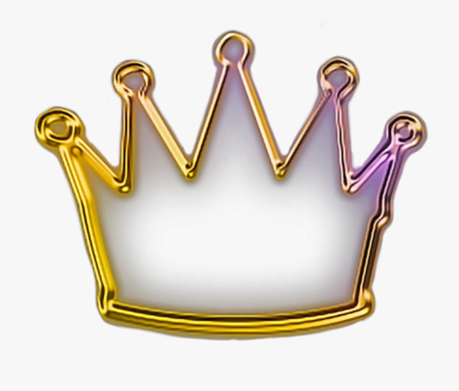 Crown Gold Golden Princess Glitter Neon Ftestickers - Glitter Crown Transparent Background, Transparent Clipart