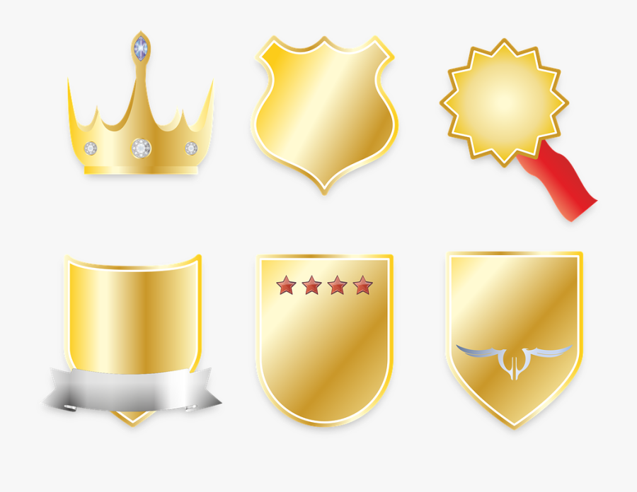 Crown, Coat Of Arms, Banner, Shield, Gold, Star, Order - Gagliardetto Disegno, Transparent Clipart