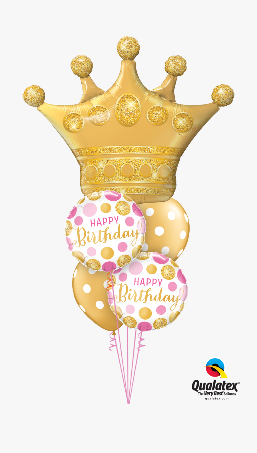 Birthday Golden Crown At London Helium - Crown Balloons, Transparent Clipart