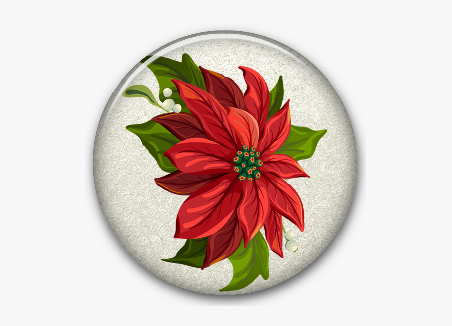 Poinsettia Christmas Wreath Clip Art - سكرابز ورد ازرق Png, Transparent Clipart