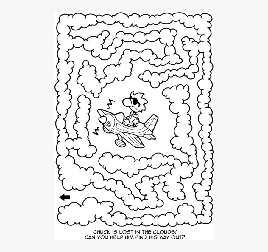 Chicken Wings Airplane Coloring Book - Coloring Pages Find The Way Out, Transparent Clipart