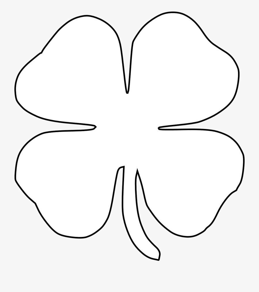 Clover Irish Four Leaves Luck Tattoo - White Four Leaf Clover Png, Transparent Clipart