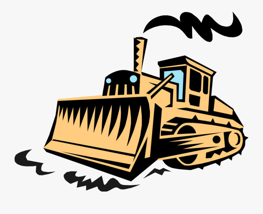Vector Illustration Of Construction Industry Heavy - Vector Heavy Equipment Dozer, Transparent Clipart