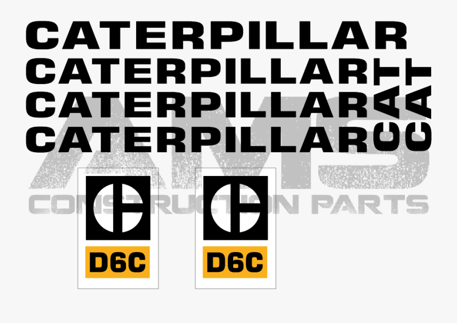 Part - Caterpillar D6 Logo Decal, Transparent Clipart