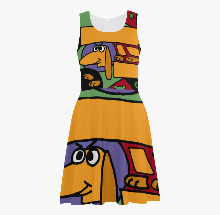 Artistic Funny Dachshund Dog Abstract Art Atalanta - Day Dress, Transparent Clipart