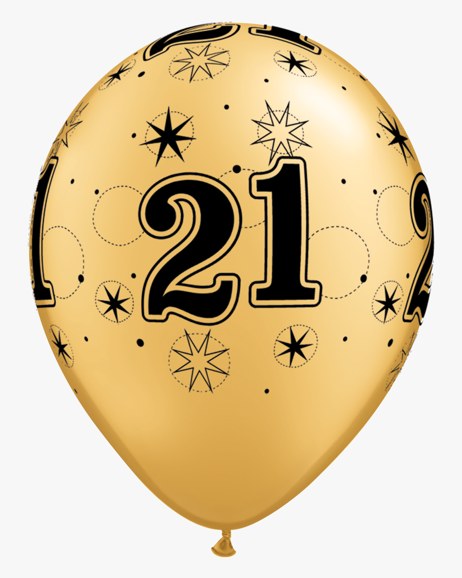 21 Png Transparent Background - 21st Birthday Black And Gold Balloons, Transparent Clipart
