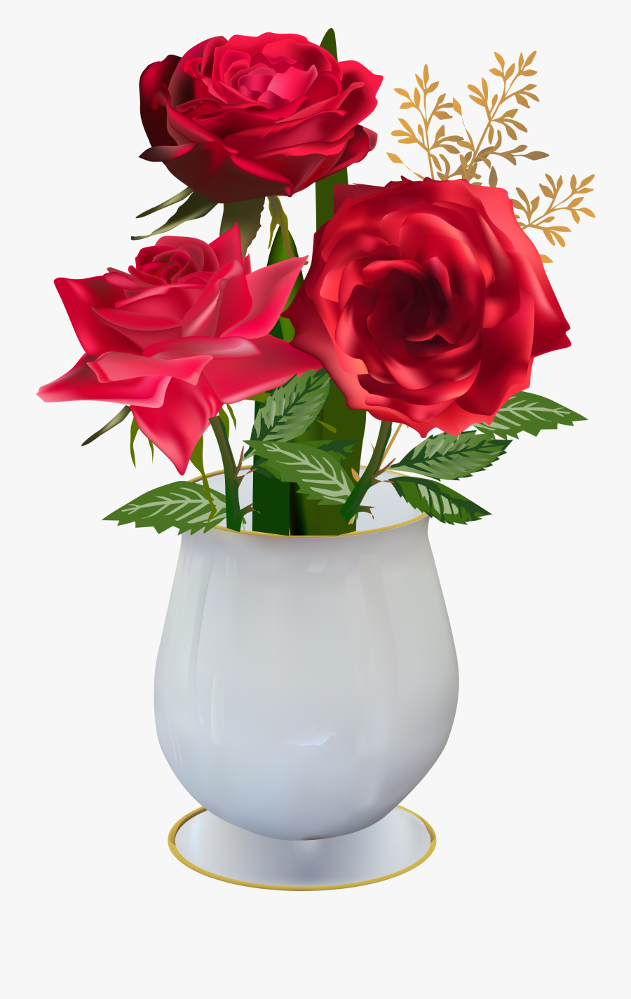 Beautiful Roses, Red Roses, Clip Art, Vase, Creations, - Happy Saturday Good Morning, Transparent Clipart