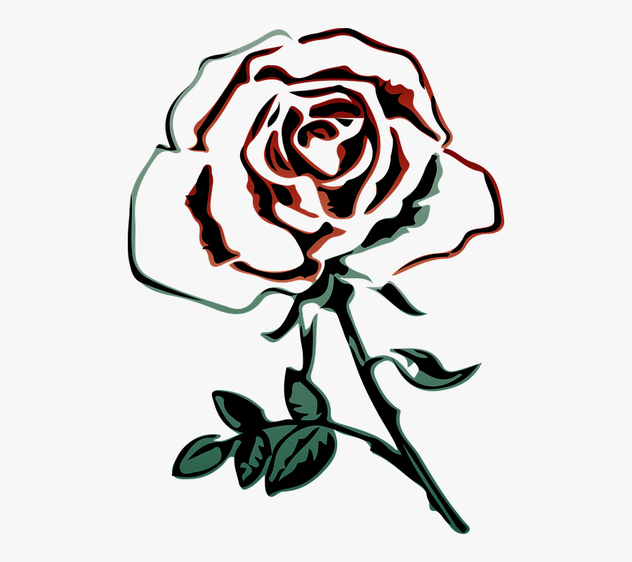 Rose, Red, Red Roses, Love, Flower, Romance, Romantic - Rosas Clipart Png Black And White, Transparent Clipart