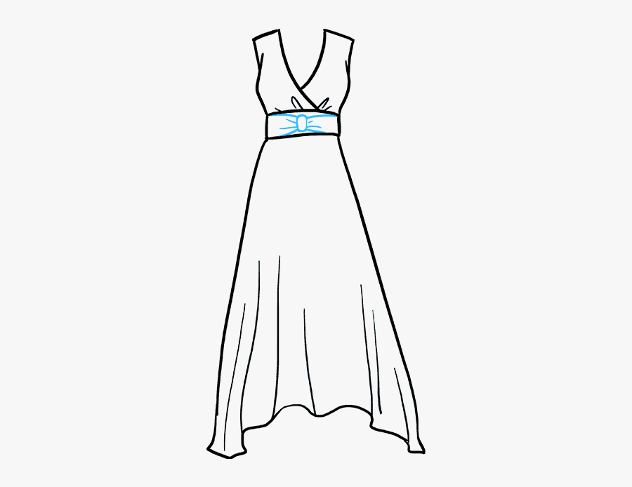 How To Draw Dress - Sketch, Transparent Clipart