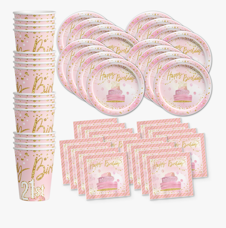 21st Birthday Pink &amp - Ice Skates Birthday Party Favor, Transparent Clipart