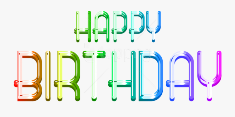 Happy Birthday Text Art Png, Transparent Clipart