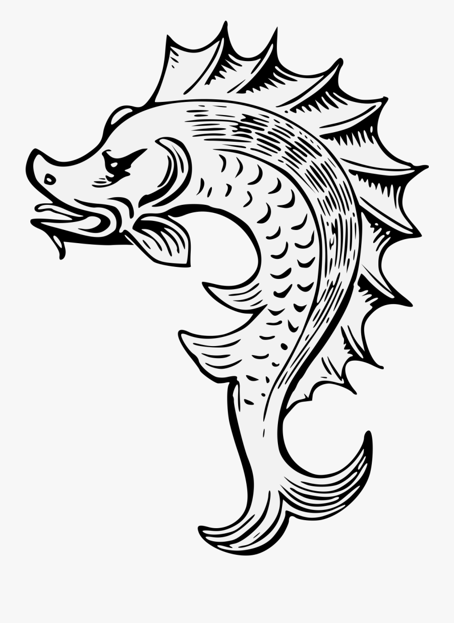 Heraldic Dolphin, Transparent Clipart