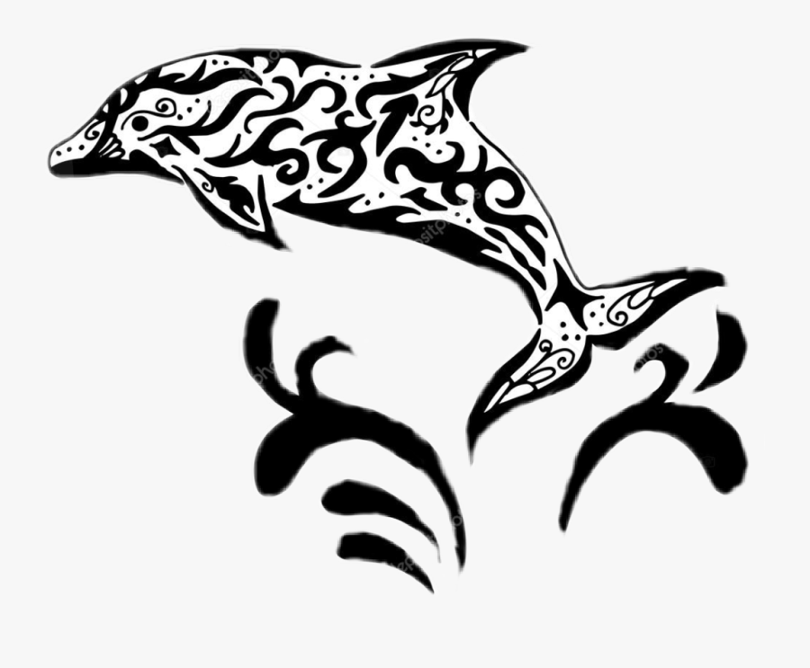 #dolphins - Delfin Vektor Stencil, Transparent Clipart