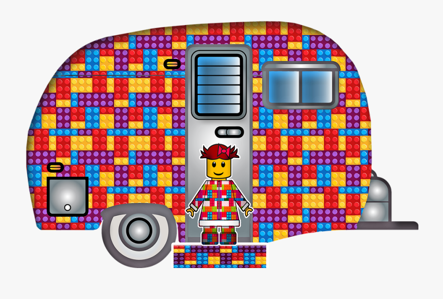 Caravan, Travel Trailer, Lego Trailer, Lego Doll - Cartoon Caravan, Transparent Clipart