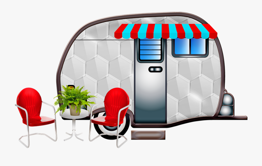 Caravan, Travel Trailer, Flamingos, Travel, Trailer - Viel Spass Im Urlaub, Transparent Clipart