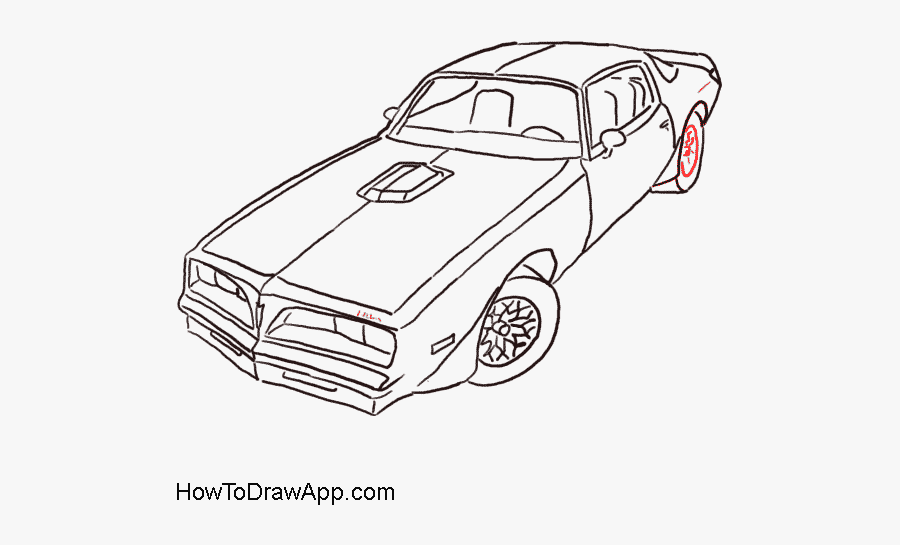 Pontiac Firebird Drawing Line Art Car Clip Art - Smokey And The Bandit Drawings, Transparent Clipart