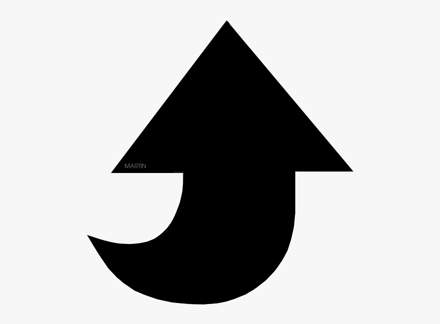 Black Arrow - Crescent, Transparent Clipart