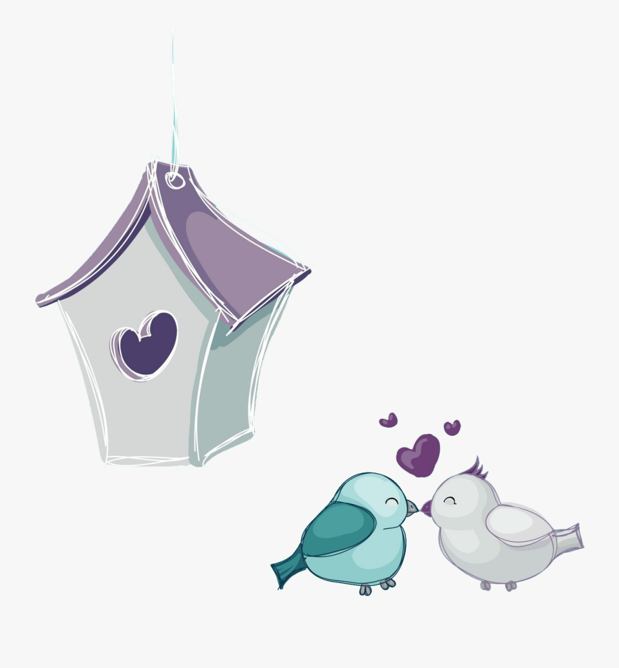 Love Birds Hand-painted Free Transparent Image Hd Clipart - Gud Night Images For Wife, Transparent Clipart