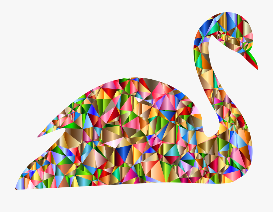 Chromatic Low Poly Swan Clip Arts - Triangle, Transparent Clipart