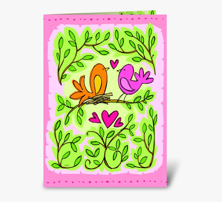 Love Birds Anniversary Greeting Card - Greeting Card, Transparent Clipart