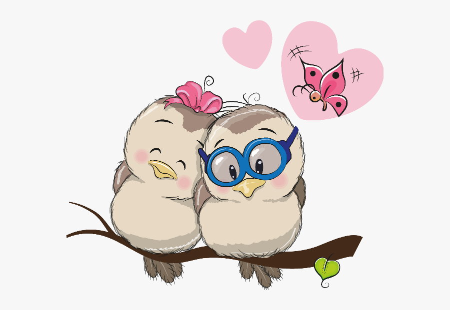 #lovebirds #love #birds - Cute Cartoon Love Birds, Transparent Clipart