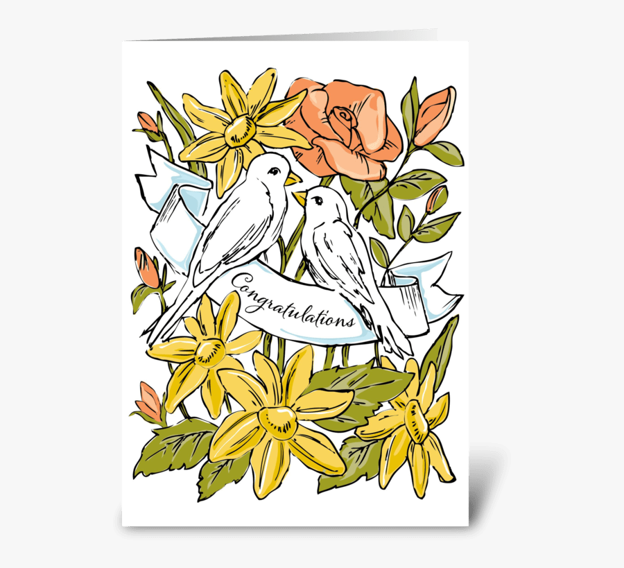 Congratulations Love Birds Greeting Card - Lily Family, Transparent Clipart