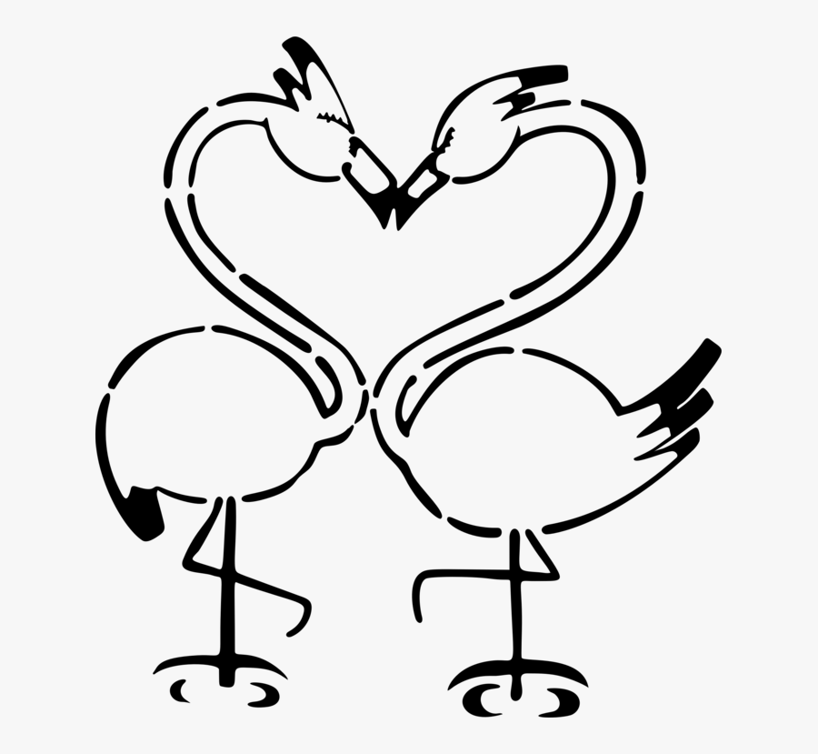 Line Art,swan,tail - Flamingo Love Icon Png, Transparent Clipart