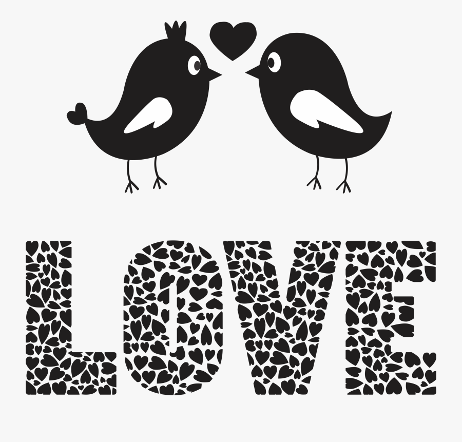 Transparent Wedding Love Birds Clipart Black And White - Love Birds Png Image Transparent, Transparent Clipart