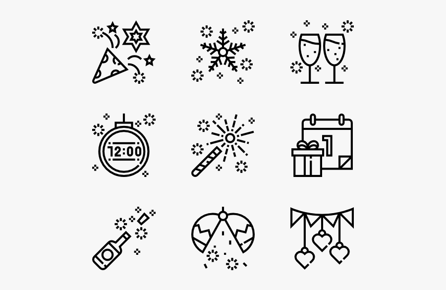 Happy Newyear - New Year Icons Png, Transparent Clipart