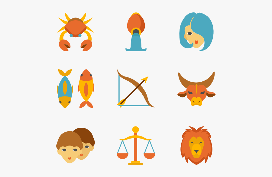 Linear Color Zodiac Signs - Zodiac Sign Icons, Transparent Clipart