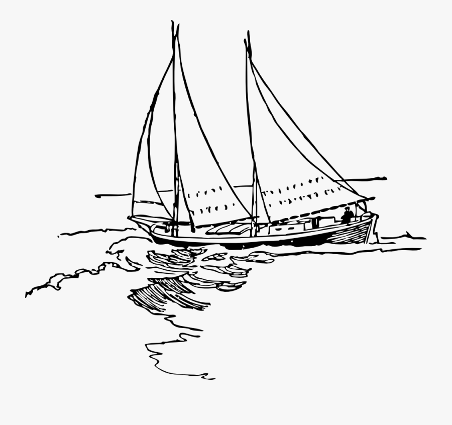 Sharp Clip Art Download - Black And White Clipart Fishing Boat, Transparent Clipart