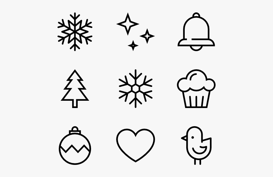 Christmas Elements - Christmas Icons Vector Png, Transparent Clipart