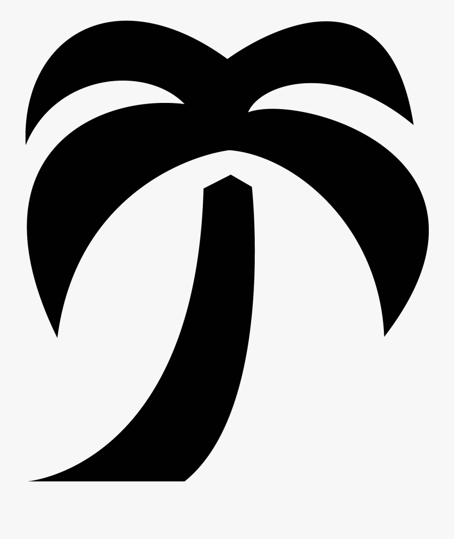Transparent Palm Trees Clipart Black And White - Black And White Beach Icon, Transparent Clipart