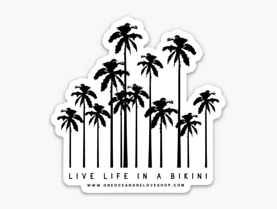 Palm Tree Black And White, Transparent Clipart