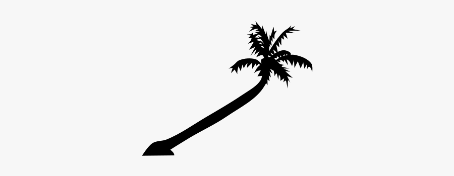 Palm Tree Clipart, Vector Clip Art Online, Royalty - Leaning Palm Tree Drawing, Transparent Clipart