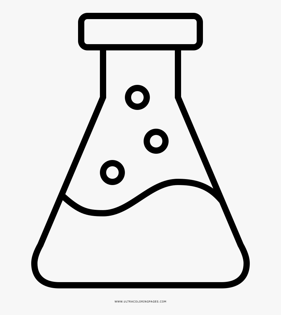 Erlenmeyer Flask Coloring Page - Instrumentos De Laboratorio Para Pintar, Transparent Clipart