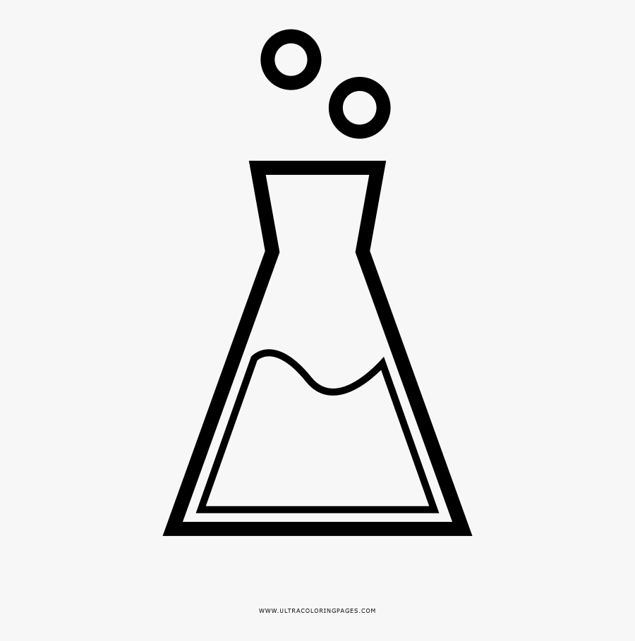 Erlenmeyer Flask Coloring Page - Erlenmeyer Flask Coloring Book, Transparent Clipart