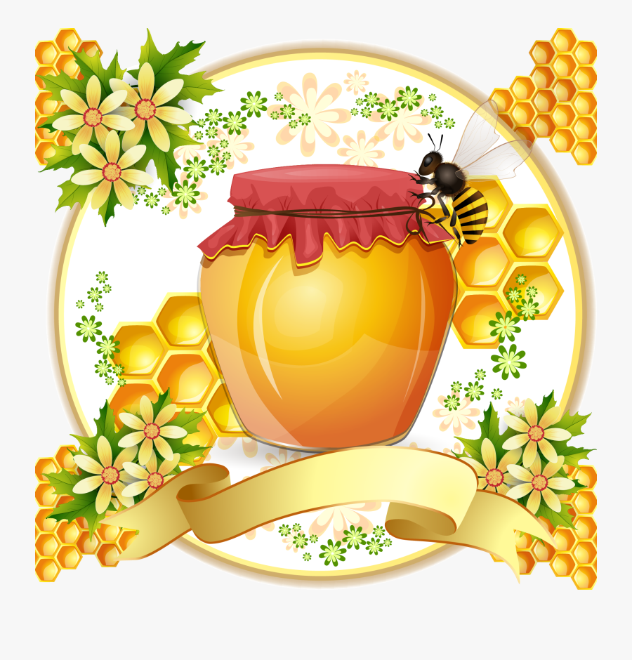 Honey And Honey Tag Stream Vector 18781878 Transprent - Honey Pot, Transparent Clipart