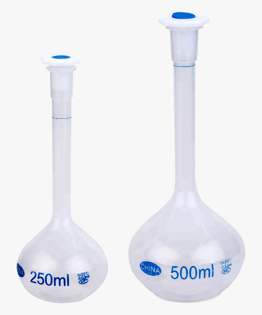 Plastic Volumetric Flask For Laboratory - Plastic, Transparent Clipart