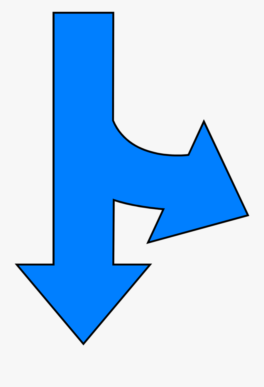 Collection Of Split - Arrows Down And Right, Transparent Clipart