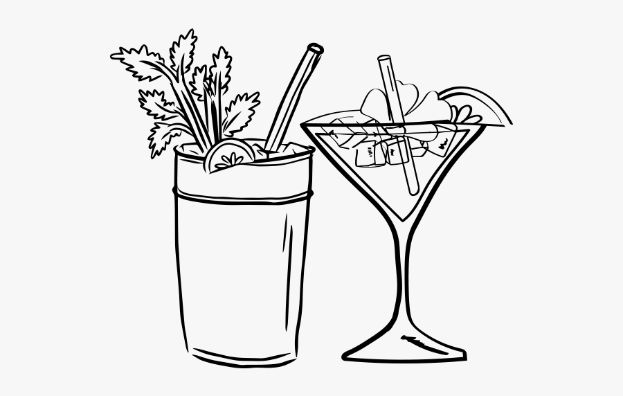 Drinks Black And White, Transparent Clipart
