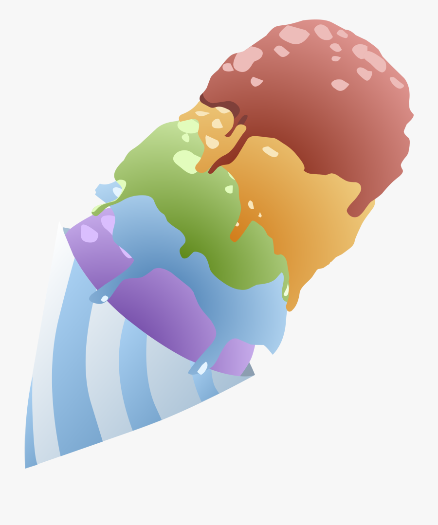 Food Rainbow Medium Image - Sherbet Ice Cream Cartoon, Transparent Clipart