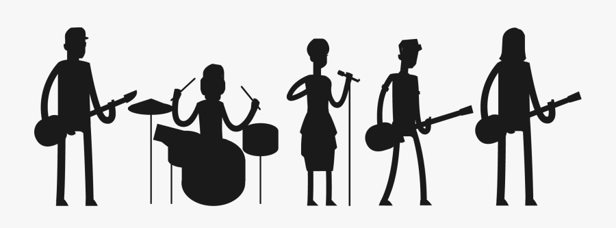 Pop Band Png Transparent Pop Band - Rock Band Silhouette Transparent, Transparent Clipart