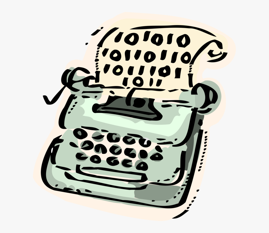 Vector Illustration Of Typewriter Mechanical Machine, Transparent Clipart