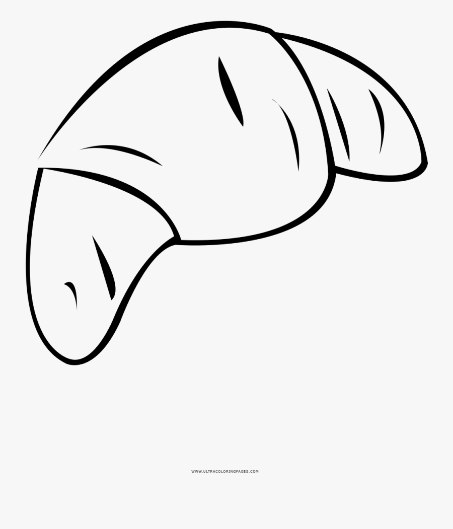 Croissant Coloring Page - Line Art, Transparent Clipart