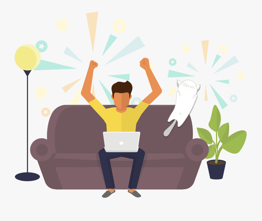Man Sitting On Sofa Illustrations, Transparent Clipart