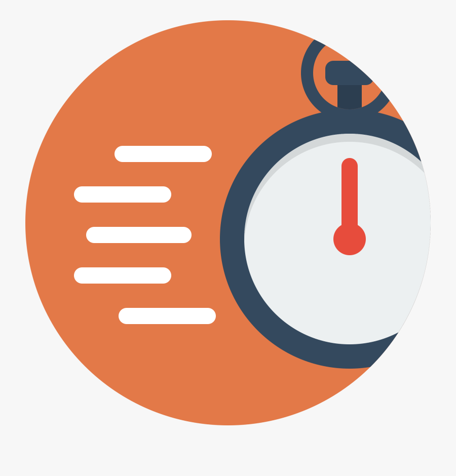 Transparent Stop Watch Clipart - Fast And Easy Icon, Transparent Clipart