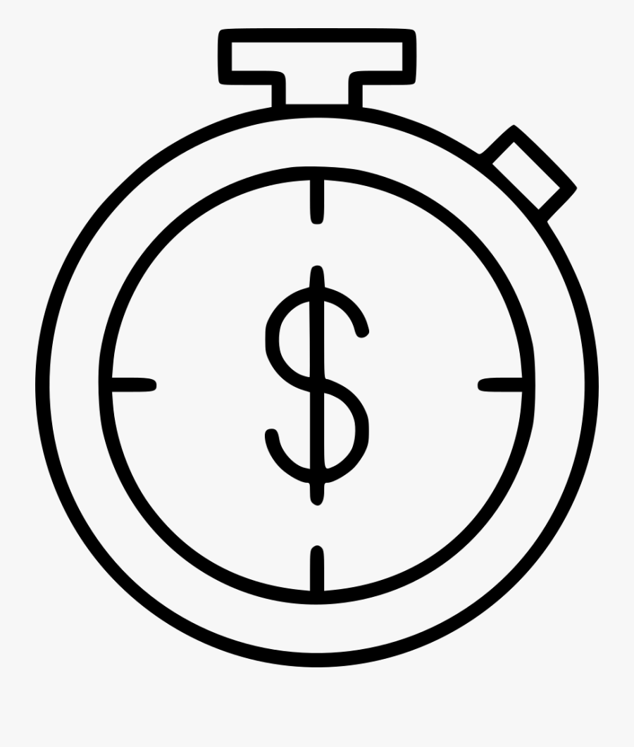 Money Dollar Svg Png - Stopwatch Money Icon, Transparent Clipart