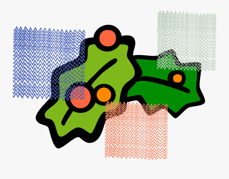 Vector Illustration Of Traditional Christmas Holly, Transparent Clipart