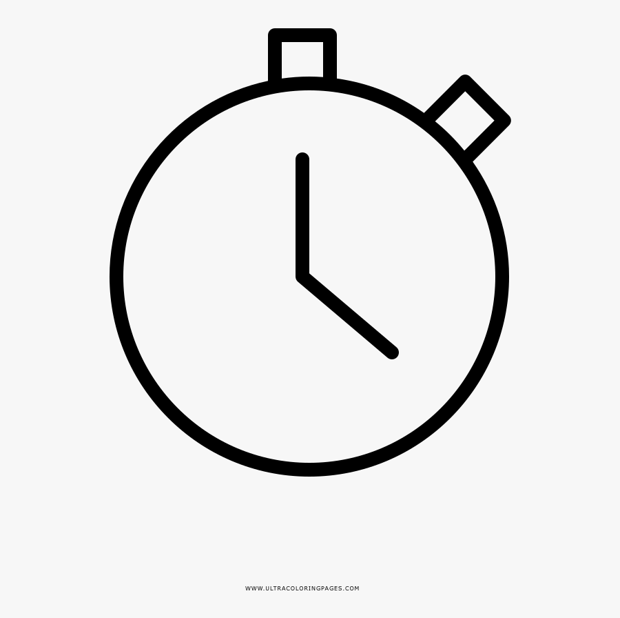 Stopwatch Coloring Page - Wall Clock, Transparent Clipart